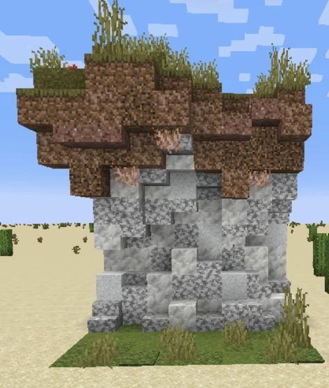 Cute Cliff House Minecraft, Minecraft Cliff Wall, Minecraft House In Cliff, Minecraft Custom Cliff, Minecraft Cliff Design, Minecraft Cliff Builds, Minecraft Cliff Terraform, Cliff Base Minecraft, Minecraft Terraforming Cliff