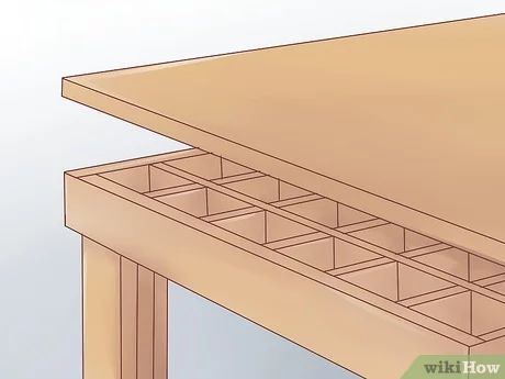 How to Build a Torsion Box Workbench Top (with Pictures) - wikiHow Build A Garage, Workbench Top, Building A Workbench, Workbench Designs, Steel Shelf Brackets, Building A Garage, Woodworking Saws, Torsion Box, Assembly Table