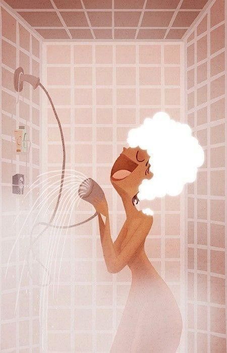 Shower Concert, Nidhi Chanani, Shower Illustration, Bathroom Illustration, Bathroom Art Prints, Bath Art, Not The Only One, Bathroom Art, Instagram Icons