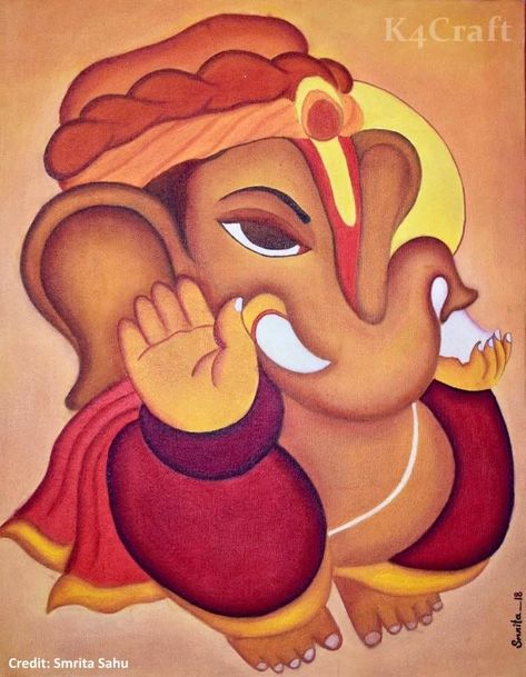 27+ Easy Craft Ideas To Celebrate Ganesh Chaturthi with Kids - K4 Craft Yoga Poster Design, Ganesha Drawing, Ganesh Art Paintings, Easy Craft Ideas, Lord Ganesha Paintings, Ganesh Art, Rangoli Border Designs, Simple Canvas Paintings, Ganesha Painting