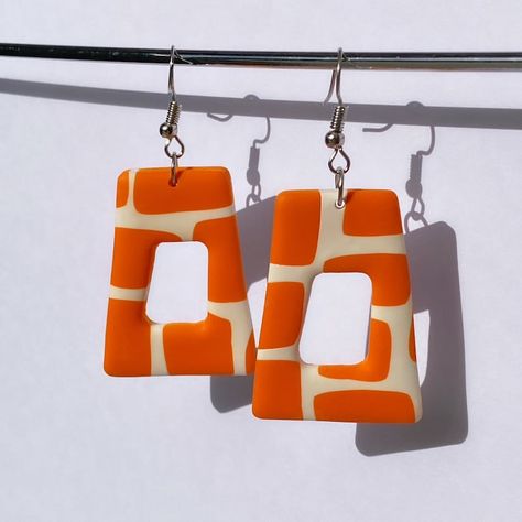 Groovy Earrings, 60's Mod, Business Expansion, Handmade Clay Jewelry, Marble Earrings, Retro Earring, Polymer Jewelry, Handmade Valentine, 70s Retro