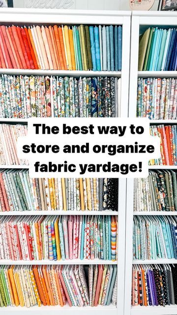 Cute Bookcase, Sewing Room Organization, Beginner Sewing Projects Easy, Organize Fabric, Sewing Rooms, Fabric Yardage, Quilting Tips, Sewing Projects For Beginners, Easy Sewing Projects