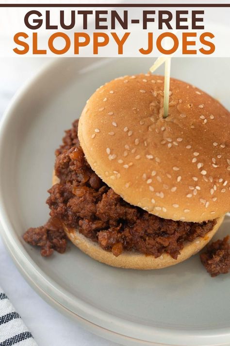 Gluten Free Sloppy Joe Recipe, Gluten Free Sloppy Joes, Sloppy Joe Recipe, Gluten Free Recipes For Kids, Gluten Free Kitchen, Joe Recipe, Gluten Free Main Dishes, Gluten Free Buns, Gluten Free Kids