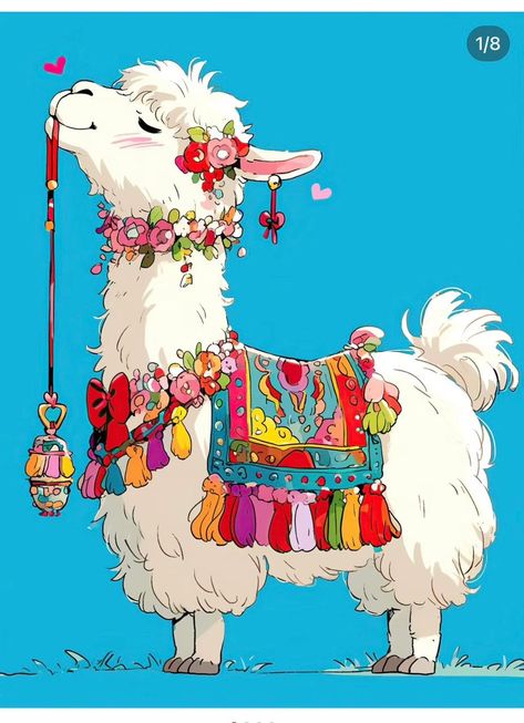 Llama Illustration Art, Lama Drawing, Alpaca Illustration, Llama Drawing, Cool Cartoon Drawings, Llama Art, Llama Arts, Creating A Bullet Journal, Barn Animals