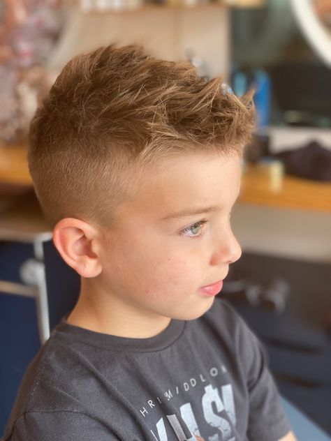 Kids Fohawk Haircut Short, Boys Hair Cuts Longer On Top Short Sides, Boys Faded Haircut, Boys Haircuts 2023 Short, Skin Fade Boys Haircut, Boys Skin Fade Haircut Kids, Haircut For Thinner Hair Boys, Faux Mohawk Boys, Short Boy Haircut For Boys