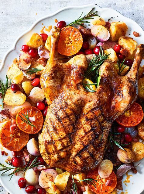 Find 1000s of triple-tested recipes, expert cooking advice from your favourite celebrity chefs and the latest food trends Roast Dinner Christmas, Christmas Roast Duck, Camping Banner, Duck Dinner, Christmas Dinner For Two, Plum Sauce Recipe, Recipe With Potatoes, Roasted Duck Recipes, Duck Recipe