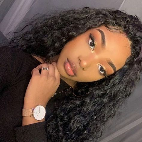 Baddie Makeup Black Women, Makeup For Black Skin, Brown Skin Makeup, Cute Makeup Looks, Glamour Makeup, Dark Skin Makeup, Brazilian Human Hair, Baddie Hairstyles, Makeup Forever