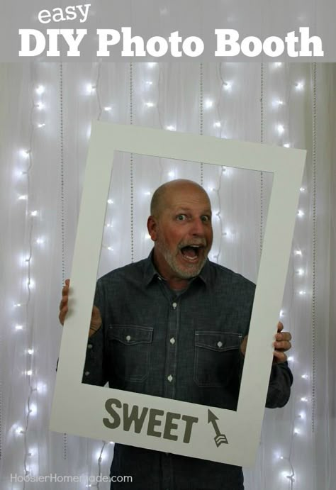 Learn how to make your own EASY Photo Booth for holidays, weddings, showers, birthdays and more! It's easy and inexpensive too! Pin to your Party Board! Diy Fotokabine, Party Fotos, Photos Booth, Diy Photo Booth, Ideas Craft, Photo Booths, 60th Birthday Party, 16th Birthday Party, Booth Ideas