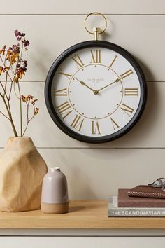 Wall Clock Styling, Clock And Shelf Wall Decor, Kitchen Clocks Wall Ideas, Wall Clock Decor Living Room, Large Clocks, Extension Plans, House Extension Plans, French Clock, Kitchen Clock