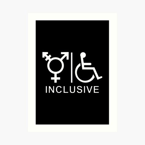 Get my art printed on awesome products. Support me at Redbubble #RBandME: https://www.redbubble.com/i/art-print/Gender-Neutral-and-Whelchair-Inclusive-Bathroom-Sign-by-diegovcarvalho/84923035.1G4ZT?asc=u Bathroom Signs, Sign Art, Keep Calm Artwork, Gender Neutral, Signs, Art Prints, Wall Art, Art