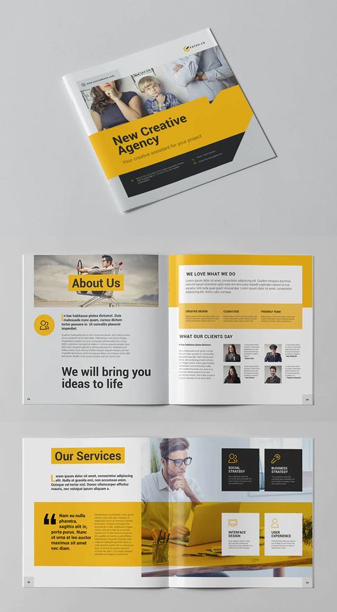 Square Brochure Design Layout, Square Brochure Design, Church Brochures, Indesign Brochure, Indesign Brochure Templates, Brochure Design Layout, Square Brochures, Image Layout, Brochure Layout