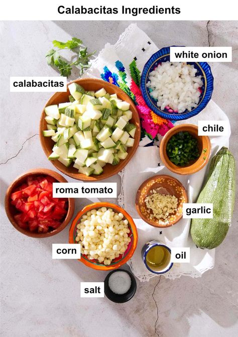 Easy Calabacitas (Mexican Style Zucchini Recipe) | Mexican Made Meatless™ Mexican Zucchini Recipes, Mexican Calabacitas Recipe, Calabacitas Recipe, Mexican Zucchini, Taco Filling, Recipe Mexican, Zucchini Recipe, Lebanese Food, Healthy Mexican