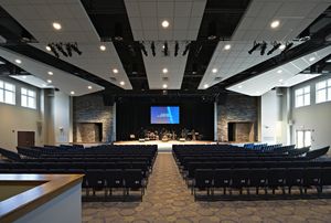 Contemporary Worship Space, Church Design Sanctuary, Auditorium Architecture, Church Sanctuary, Church Design Architecture, Church Lobby, Church Building Design, Auditorium Design, North Campus