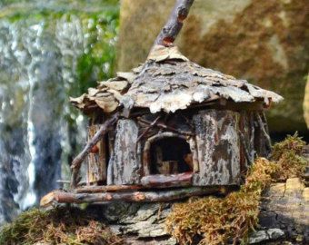 FAIRY HOUSE: indoor or oudoor, hand built, all natural materials Fairy Doors On Trees, Fairy House Crafts, Woodland House, Fairy House Diy, Fairy Garden Designs, Fairy Garden Crafts, Faeries Gardens, Fairy Tree, Gnome House