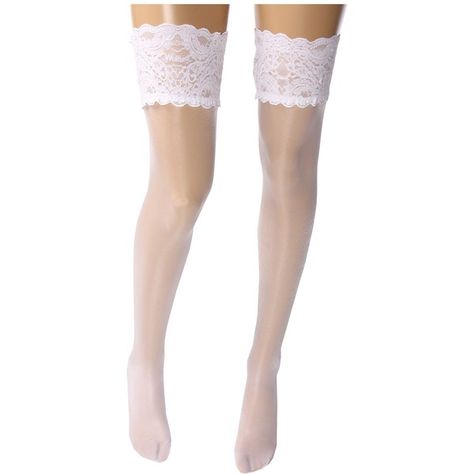 Wolford Satin Touch 20 Stay-Up Thigh Highs (White) Women's Thigh High... ($47) ❤ liked on Polyvore featuring intimates, hosiery, socks, tights, sheer thigh high socks, white thigh high socks, see through socks, white hosiery and white socks White Sheer Socks, White Thigh High Socks, White Thigh Highs, Thigh High Tights, Business Professional Outfits, Floral Socks, Sheer Socks, Stocking Tops, Leg Bands