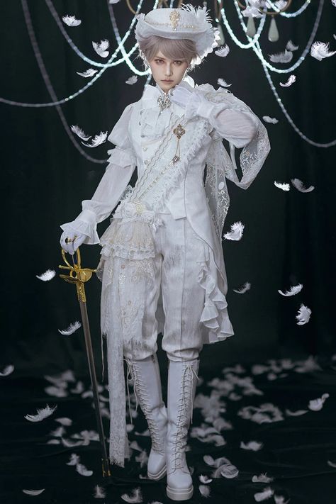 White Hidden Prejudice Never Fades Vintage Elegant Prince Handsome Ou – LolitaInside Angelcore Outfits, Ouji Fashion, Prince Clothes, King Outfit, Punk Dress, Lolita Outfits, Royal Clothing, Gothic Outfits, Vintage Elegant