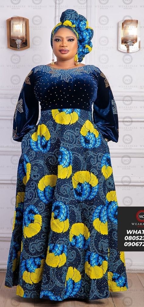 Simple Ankara Straight Gown Styles, Velvet And Ankara Styles, Ankara With Velvet Styles, Ankara And Velvet Combination Styles, White Lace Outfit, Velvet Styles, African Kids Clothes, Aso Ebi Lace Styles, Ankara Maxi Dress