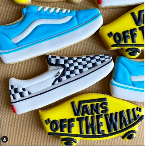 Warped Tour First Birthday, Warped Tour Party, Vans Warped Tour Birthday Party, Warped Two’r Birthday, Vans Birthday Party Ideas, Warped Tour Birthday, Warped Tour Birthday Party, Vans Cookies, Skateboard Party