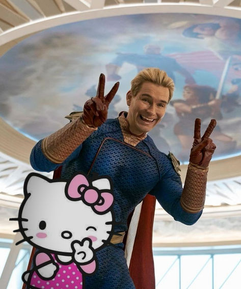 by me Homelander And Hello Kitty, Homelander Hello Kitty, The Boys Pfp, Homelander Pfp, Homelander Wallpaper, Homelander Icon, The Homelander, Anthony Starr, The Boy Cast