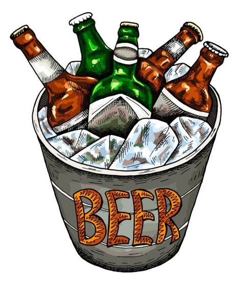 Bucket Of Beer, Beer Ice Bucket, Wine Logo Design, Beer Cartoon, Cocktails Clipart, Beer Advertisement, Beer Illustration, Restaurant Icon, Beer Icon