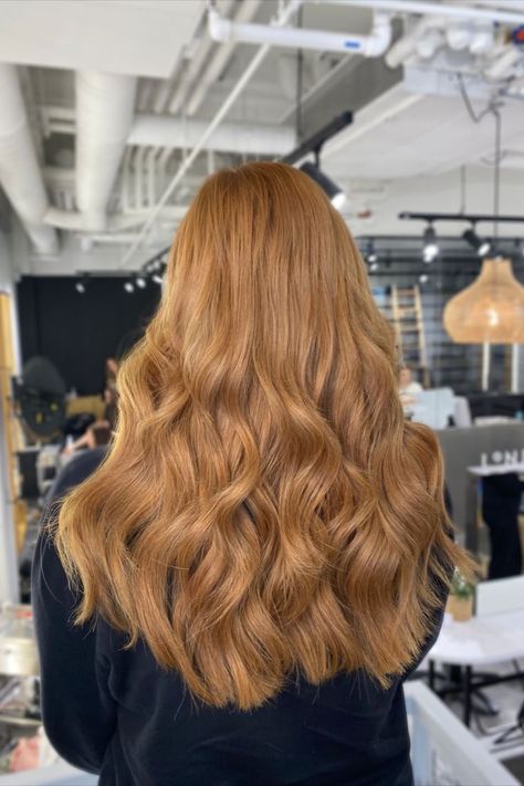 Copper hair extension transformation from vixen and blush Medium Golden Copper Hair Color, Golden Auburn Hair, Medium Golden Copper, Muted Copper Hair, Gold Copper Hair, Warm Copper Hair, Honey Copper Hair, Light Copper Blonde, Golden Copper Hair Color