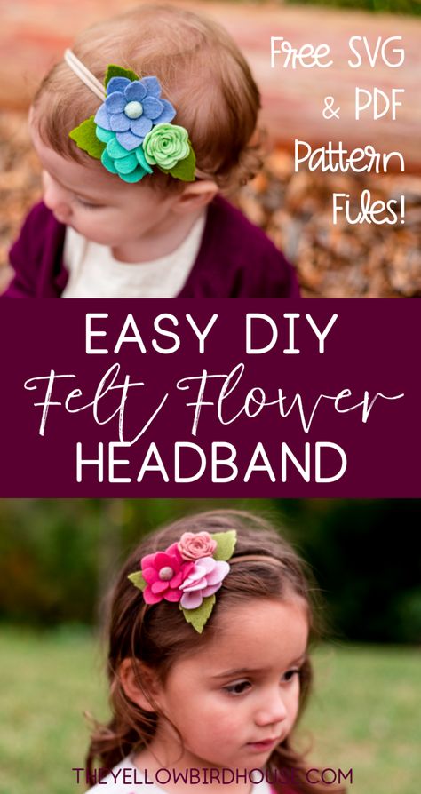 Felt Flower Bookmark Diy, How To Make Felt Flowers, Diy Felt Flower Crown, Animal Felt Patterns, Handmade Flowers Tutorial, Felt Flower Template, Flowers Paper Craft, Flower Headband Diy, Felting Crafts