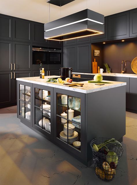 Schuller German Kitchens - Vienna. German-Kitchen-Design Modern Konyhatervezés, Classic Kitchen Cabinets, Kitchen Cabinetry Design, German Kitchen, Modern Kitchen Cabinet Design, Modular Kitchen Design, Shaker Style Kitchens, Modern Kitchen Interiors, Modern Kitchen Cabinets