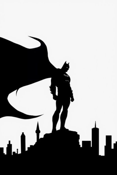 Check Out This Simple Batman Silhouette Drawing & 12+ Other Batman Drawing Ideas! #drawingideas #drawing Batman Design Ideas, Simple Batman Drawing, Bat Man Drawings, Simple Character Drawing, Batman Drawing Ideas, Batman Clipart, Birthday Card Inspo, Batman Silhouette, Dope Drawings