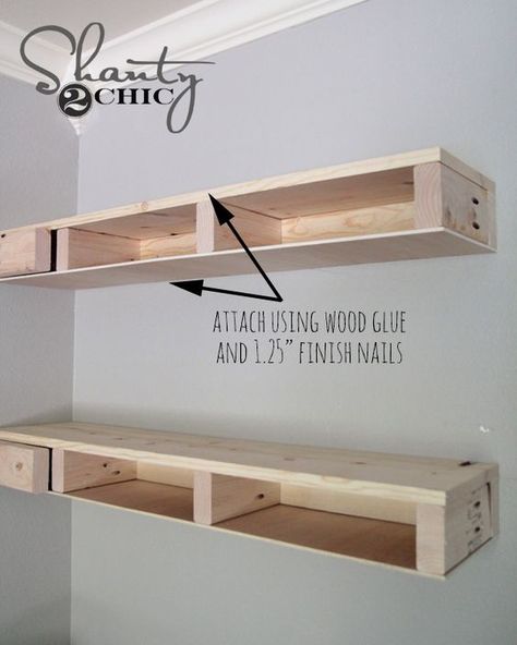 DIY Floating Corner Shelves - Shanty 2 Chic