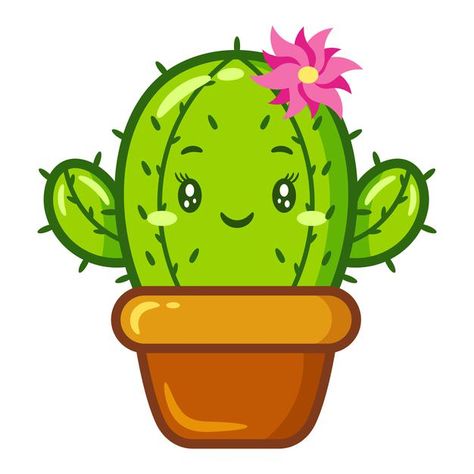 Lindo dibujo de cactus pegatina Vector P... | Premium Vector #Freepik #vector #flor #dibujos-animados #lindo #cara Cactus Cartoon, Cactus Pictures, Cactus Vector, Cactus Drawing, Easy Drawing Steps, Cactus Stickers, Iphone Lockscreen Wallpaper, Kawaii Doodles, Step By Step Drawing