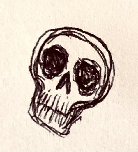 Skull Drawings Simple, Sleketon Drawing, Mini Skeleton Drawing, Bones Drawing Easy, Dark Easy Sketches, Scelotin Drawing, Skeleton Skull Drawing, Skeleton Sketch Easy, Drawing Skeleton