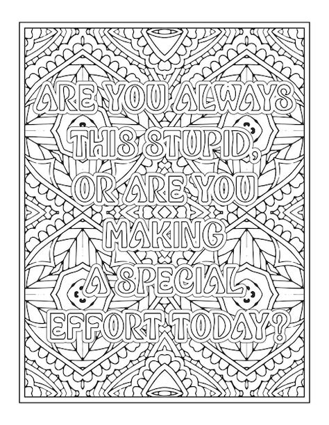 Swear word quotes coloring pages for col... | Premium Vector #Freepik #vector #journal #quotes #coloring-book #inspirational-quote Sarcastic Coloring Pages For Adults, Sarcastic Coloring Pages, Swear Coloring Pages, Adult Coloring Pages Swear Words Funny, Inappropriate Coloring Pages Free Printable, Swear Words Coloring Pages, Edgy Drawings, Funny Coloring Pages, Curse Word Coloring Book