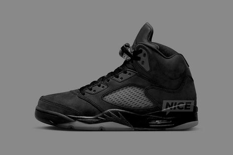 Air Jordan 5 "Black Cat" 2024 Retro Release Info | Nice Kicks Nike Shox R4, Jordan 4 Black, Cat Motif, Air Jordan 9, The Black Cat, Jordan 8, Jordan 7, Crocs Classic Clogs, All Black Looks