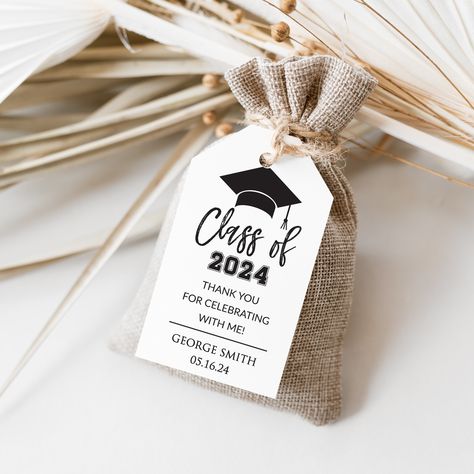 Favour Tags Template, Graduation Favors, Class Of 2024, Tag Template, Grad Party, Grad Parties, School College, Favor Tags, Gift Tag