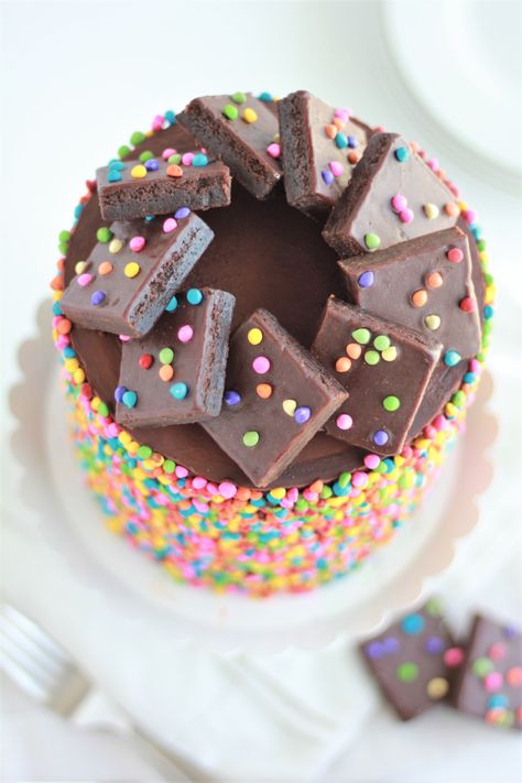 Cosmic Brownie Cake - Baking with Blondie Brownie Cake Ideas, Cosmic Brownie Cake, Baking With Blondie, Vision Wall, Cosmic Brownies, Fabulous Cakes, Ghirardelli Chocolate, Dark Chocolate Cakes, Cake Inspo