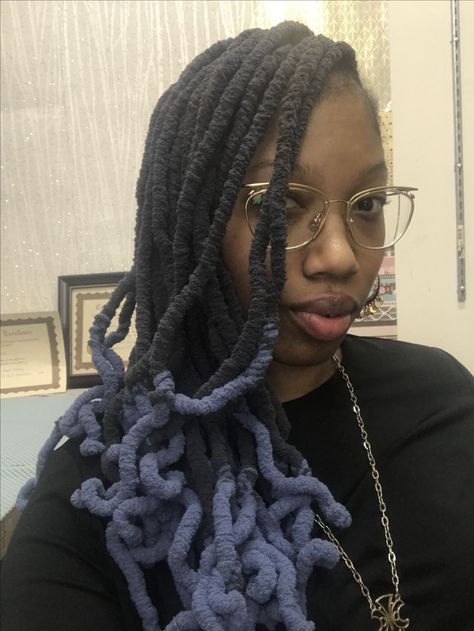 Yarn Twists, Yarn Locs, Brazilian Wool, Loc Accessories, Yarn Twist, Dog Mask, Butterfly Locs, Cool Hair, Aesthetic Hair