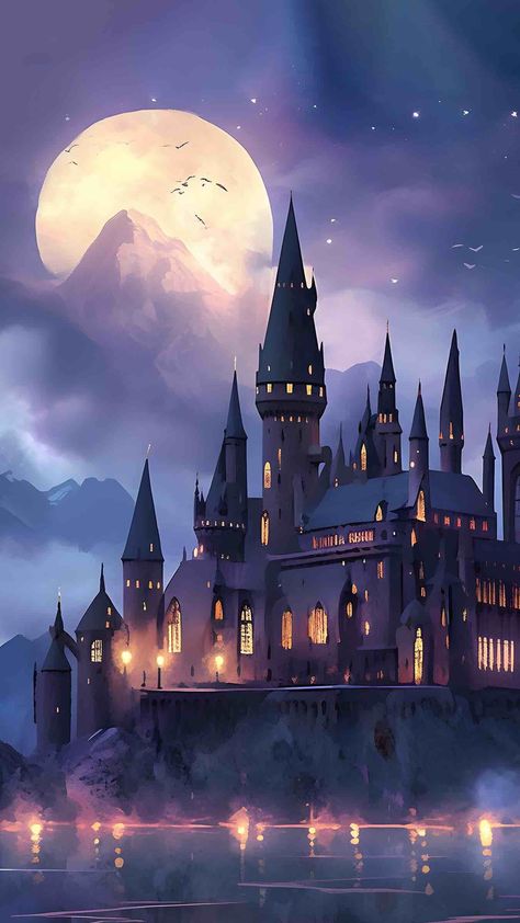 Purple Hogwarts Aesthetic, Castle Aesthetic Drawing, Hogwarts Castle Art, Hogwarts Background, Harry Potter Wallpaper Backgrounds, Stuffed Pumpkin, Harry Potter Background, Harry Potter Illustrations, Festa Harry Potter