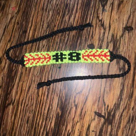 Alpha pattern #10246 | BraceletBook Beaded Volleyball Bracelet Pattern, Softball Friendship Bracelet, Baseball Friendship Bracelet Pattern, Fall Alpha Bracelet, Softball Bracelet, Keychain Patterns, E Craft, Bracelets Patterns, Diy Friendship Bracelets Patterns