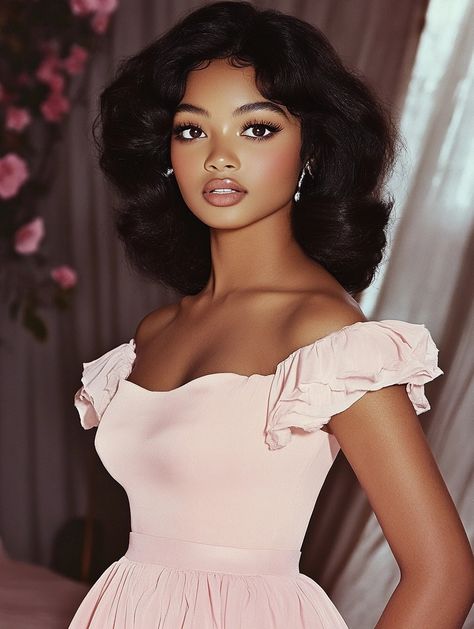 Soft Summer Black Women, Hollywood Glam Black Women, Vintage Black Hairstyles, 1950s Black Hairstyles, Hair Color On Curly Hair, Hairstyles In Saree, Vintage Short Hair, Black Indian Women, Old Beauty