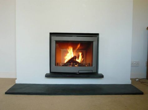 Inset Log Burners, Log Burner Fireplace, Log Burner Living Room, Inset Stoves, Stove Installation, Simple Fireplace, Living Room Decor Fireplace, Contemporary Fireplace, Log Burner