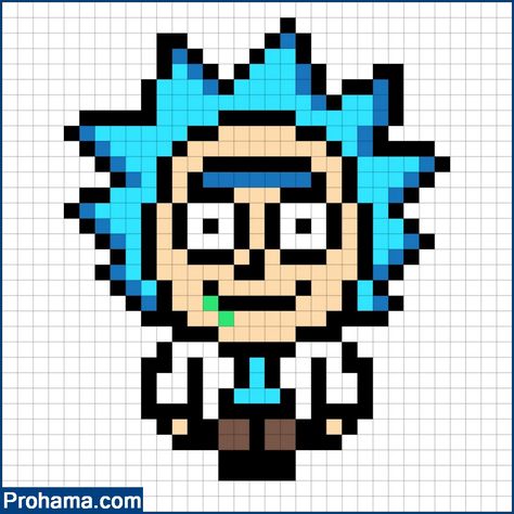 Rick And Morty Pixel Art Grid, Rick And Morty Pixel Art, Pickle Rick Perler Beads, Regular Show Perler Beads, Pixel Art 32x32 Grid Meme, Rick Y Morty, Pixel Drawing, Cool Pixel Art, How To Play Minecraft