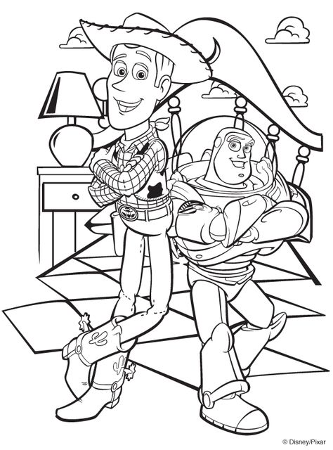 http://www.crayola.com/free-coloring-pages/print/disney-toy-story-woody-and-buzz-coloring-page/ Free Disney Coloring Pages, Toy Story Coloring Pages, Toy Story Crafts, Disney Coloring Sheets, Dibujos Toy Story, Woody And Buzz, Karakter Disney, Disney Colors, Paddington Bear