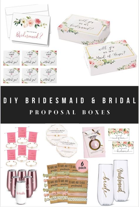 Your girls have been with you since the beginning of your relationship. You want to ask them to be your bridesmaids in a unique and special. There’s no better way than with DIY bridesmaid proposal boxes. I will teach you how to make a DIY bridal, maid of honor, and bridesmaid proposal box! You will love these bridesmaid proposal ideas, bridesmaid proposal gifts, and bridesmaid proposal boxes. Ask a bridesmaid proposal. Bridesmaid proposal gifts ideas. #bridesmaidgifts #bridesmaidproposal Cheap Bridesmaid Proposal, Proposal Ideas Bridesmaid, Bridemaids Boxes, Diy Bridesmaid Proposal, Bridesmaid Proposal Ideas, Bridesmaid Proposal Diy, Bridal Proposal, Bridesmaid Diy, Proposal Boxes