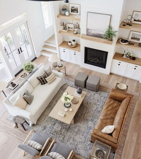 Hidden Stairs, Open Living Room Design, Open Concept Living Room, Living Room Layout, Furniture Placement, Open Living Room, Living Room Decor Cozy, Livingroom Layout, Living Room Leather