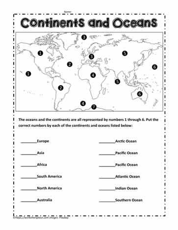 2nd Grade Geography Worksheets, Continent And Ocean Worksheet, 3rd Grade Geography Worksheets, Oceans And Continents Activities, Social Studies For 2nd Grade, Continents And Oceans Printables Free, 2nd Grade Social Studies Worksheets, Oceans Worksheet, 7 Continents And 5 Oceans