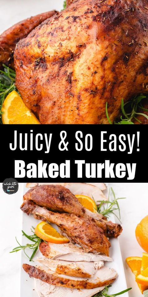 The best oven roasted turkey that's so easy, juicy, and healthy! Start with a fresh turkey and our homemade turkey rub recipe for the perfect whole turkey for Thanksgiving dinner. Roasted Turkey Breast Bone In, Easy Turkey Brine, Best Roasted Turkey, Best Thanksgiving Turkey Recipe, Perfect Roast Turkey, Whole Turkey Recipes, Herb Roasted Turkey, Roast Turkey Recipes, Perfect Roast