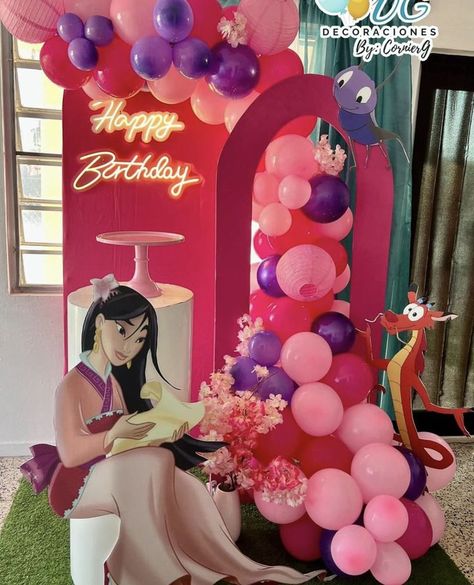 Mulan Birthday, Moana Theme Birthday, Sweet 16 Themes, Disney Princess Cake, Princess Theme Birthday, Princess Theme Birthday Party, Baby Birthday Themes, First Birthday Themes, 10th Birthday Parties