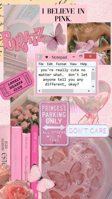 Barbie Journal Ideas, Bratz Wallpaper Aesthetic, Barbie Homescreen, Pinkcore Wallpaper, Barbie Wallpaper Iphone, Rose Aesthetics, Princess Parking, Aesthetic Homescreen, I Believe In Pink