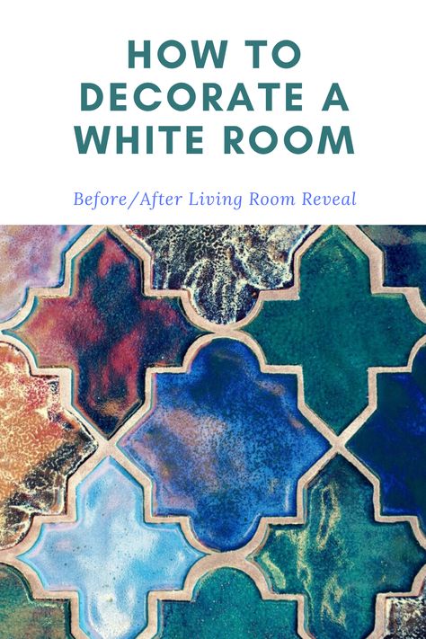 White Walls Bright Accents, Living Rooms With White Walls, Decorate White Walls, Living Room With White Walls, Room With White Walls, White Walls Living Room, Romantic Living Room, White Paint Color, Living Room Reveal