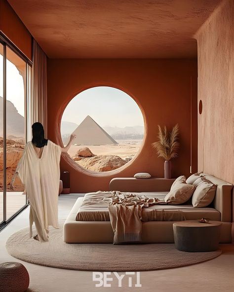 Serene Minimalistic Ancient Egypt Inspired Bedroom Design 📜 . . . . . . . . . . #ancient #midjourney #bedroomdesign #luxuryhomes #luxuryinteriors #villa #homedesign #houses #architecture #bathroomdesign Egypt Bedroom, Egyptian House, Egyptian Bedroom, Egypt Theme, Inspired Bedroom, Houses Architecture, Home Decor Projects, Number 2, Ancient Egypt